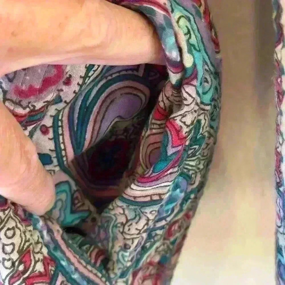 VTG Women’s Sz L Orvis Floral Reversible Quilted‎ Button Front Kimono Jacket - Picture 8 of 12